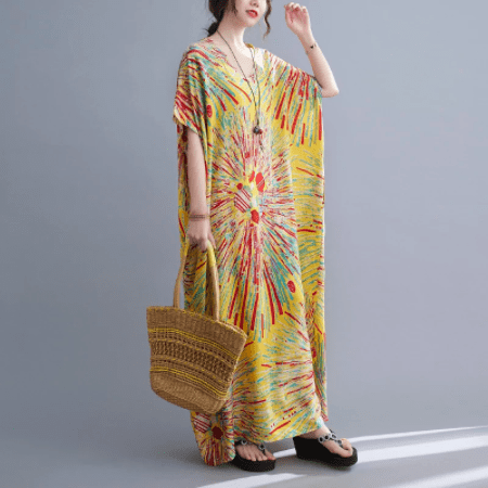 Buddhatrends Fireworks Kaftan Dress