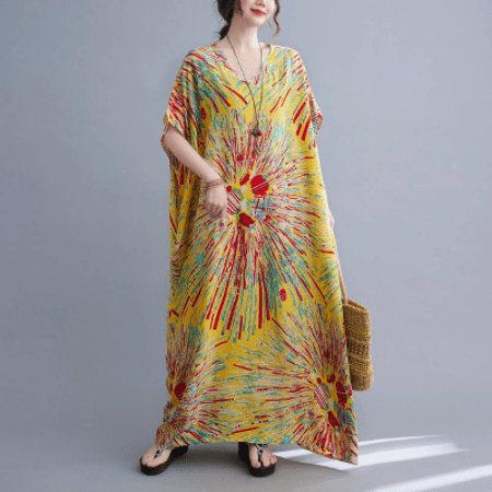 Buddhatrends Fireworks Kaftan Dress