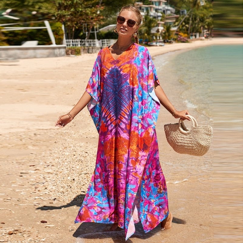 Buddhatrends Fire Stone Tie Dye rayon Dress
