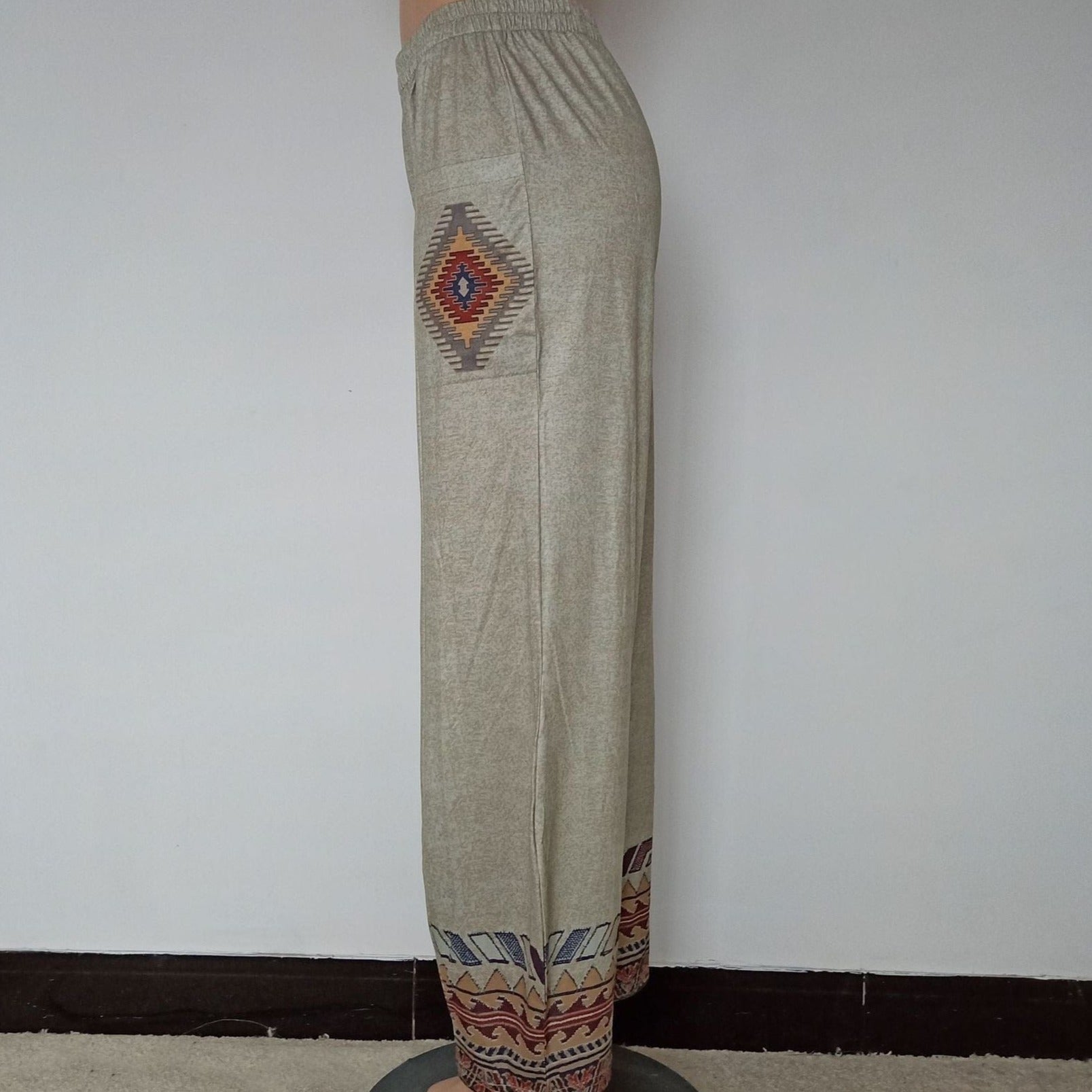 Buddhatrends Geo High Waist Wide Leg Pants