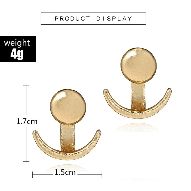 Buddhatrends Geometric Round Moon Earrings