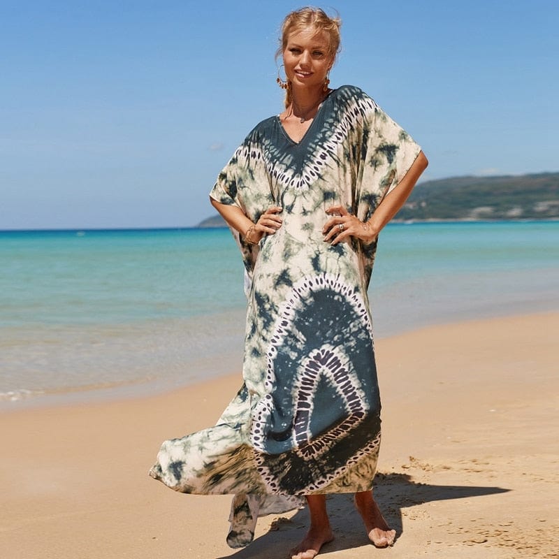 Buddhatrends Green / Plus Size Anita Plus Size Tie Dye Dress