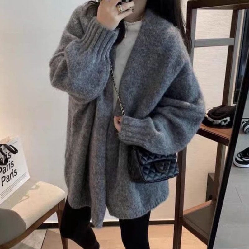 Buddhatrends Grey / S / China Japan Style Lazy Knitted Cardigan
