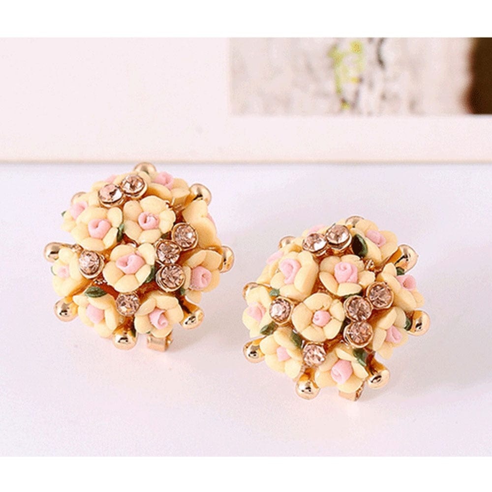 Buddhatrends Handmade Ceramic Flower Stud Earrings