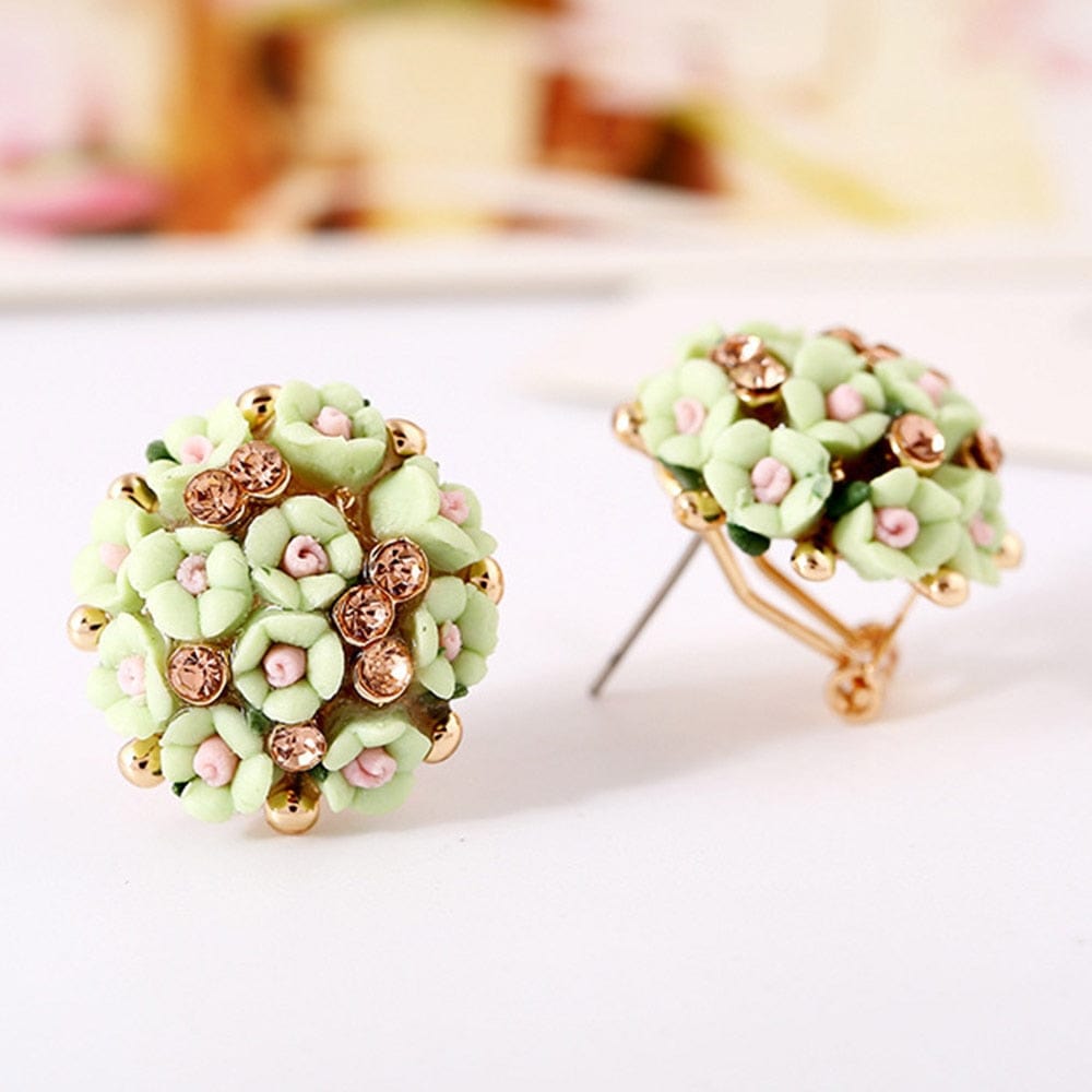 Buddhatrends Handmade Ceramic Flower Stud Earrings