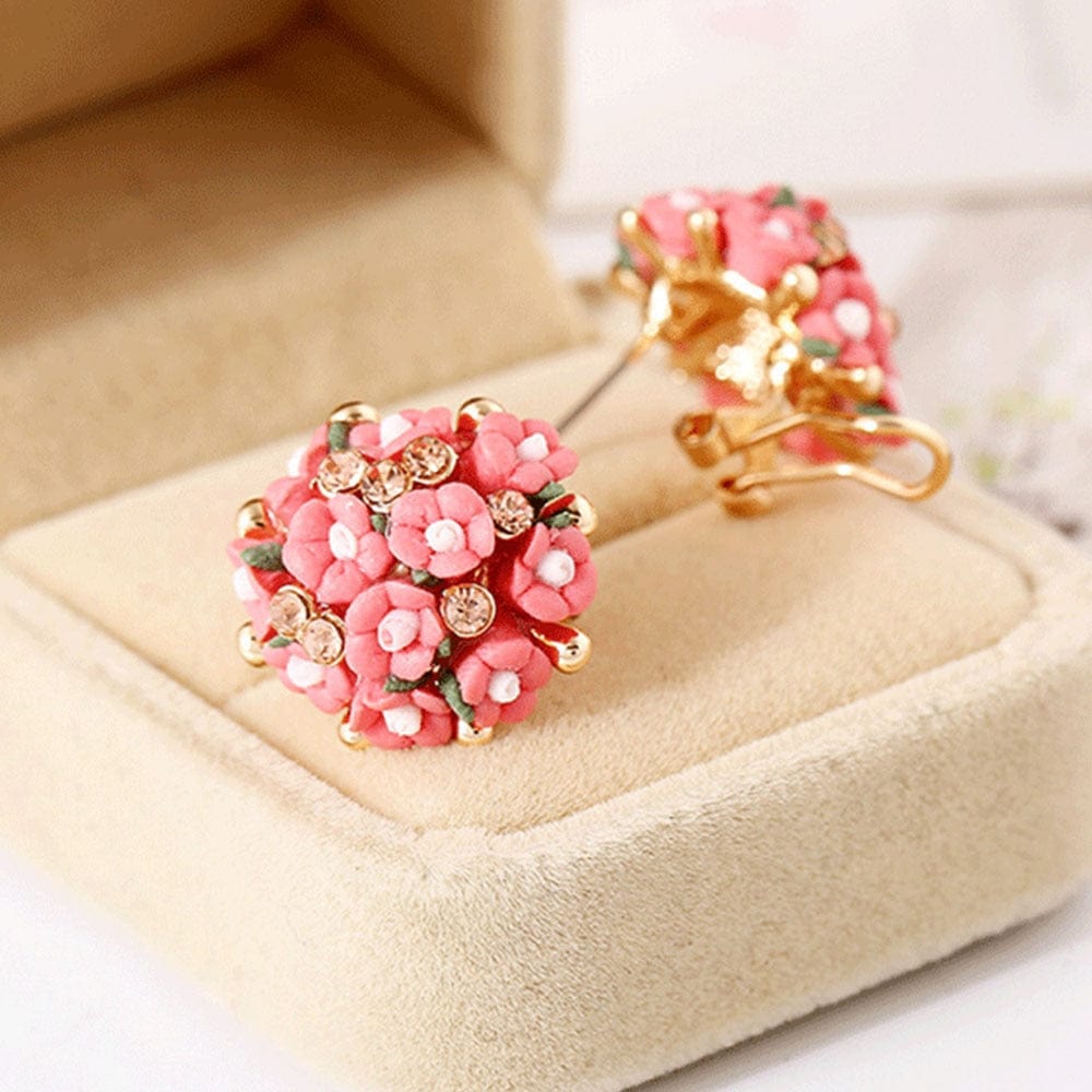 Buddhatrends Handmade Ceramic Flower Stud Earrings