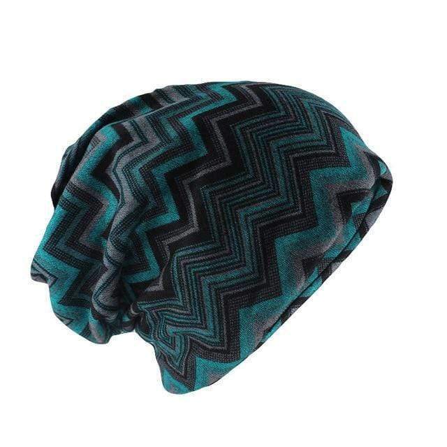 Buddhatrends Hats Green Zig Zag Beanie Hat