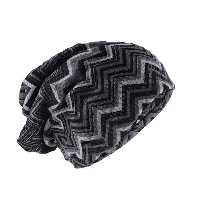 Buddhatrends Hats Grey Zig Zag Beanie Hat