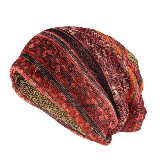 Buddhatrends Hats Red Mayan Beanie Hat