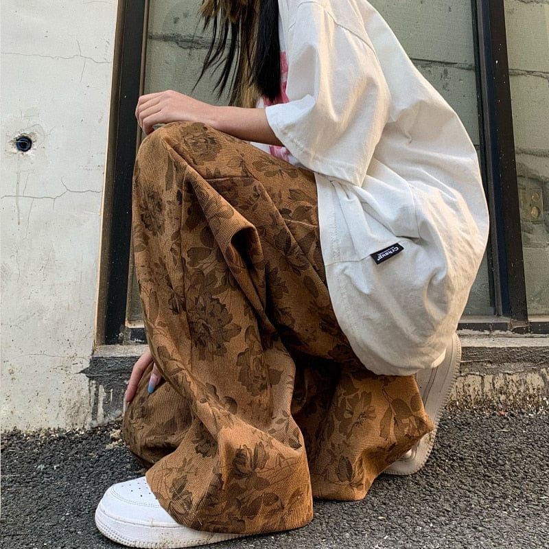 Buddhatrends High Waist Straight Wide Leg Pants