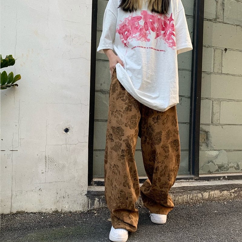 Buddhatrends High Waist Straight Wide Leg Pants