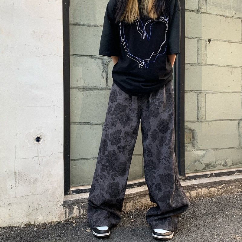 Buddhatrends High Waist Straight Wide Leg Pants