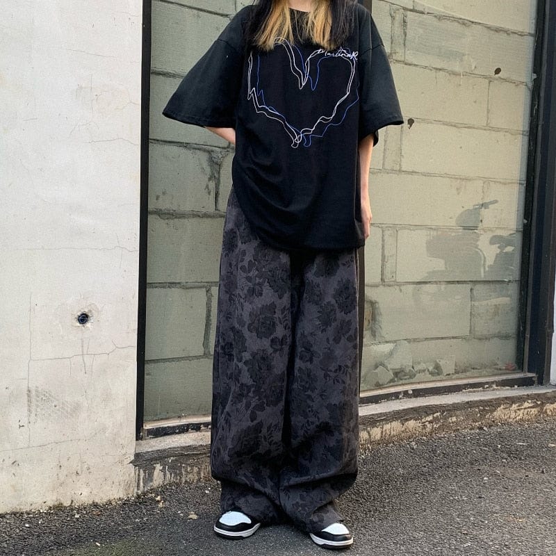 Buddhatrends High Waist Straight Wide Leg Pants