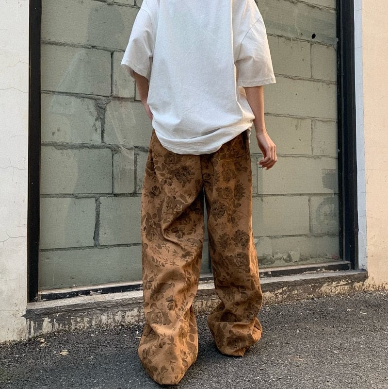 Buddhatrends High Waist Straight Wide Leg Pants