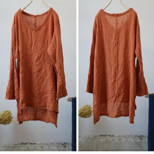 Buddhatrends Joss Linen Breathable V-neck Blouse