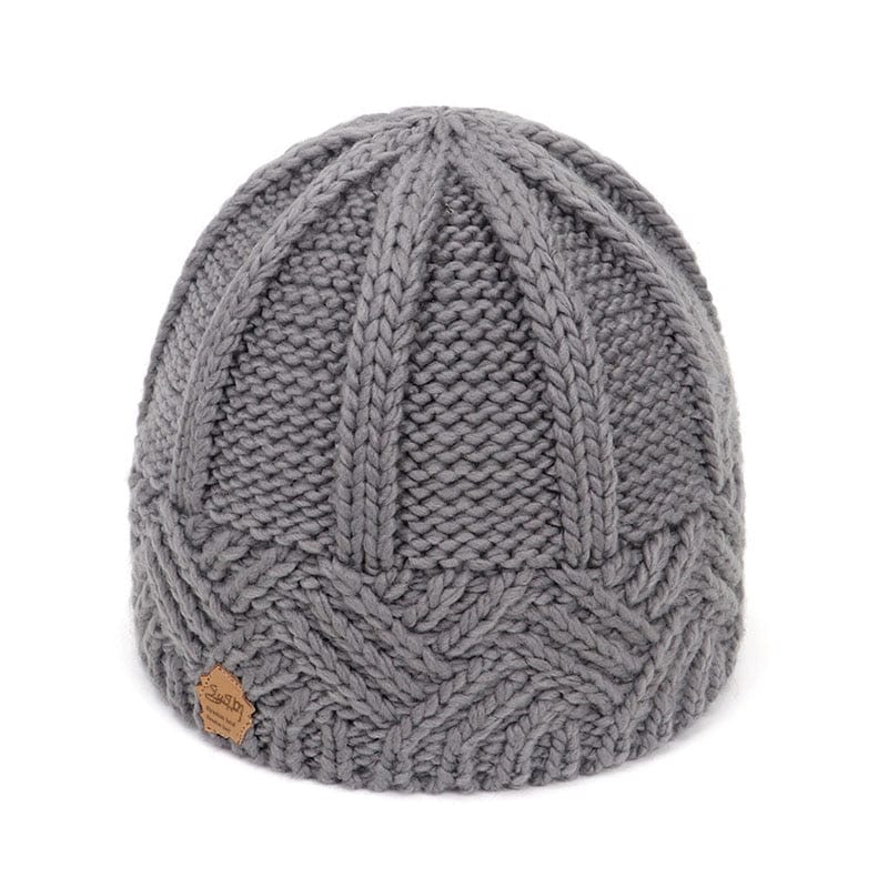 Buddhatrends Light Gray Retro Knitted Beanie Hat