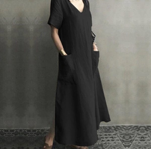 Buddhatrends Long Maxi Cotton Linen Dress