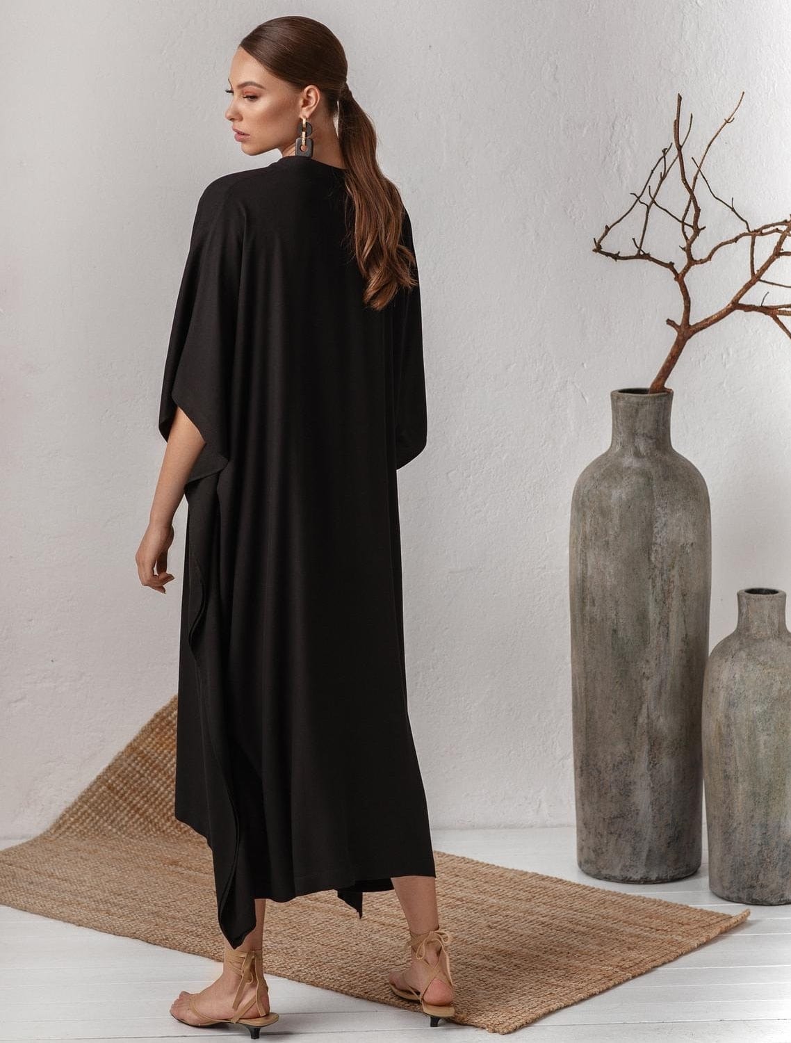 Buddhatrends Long Red V-neck Maxi Dress