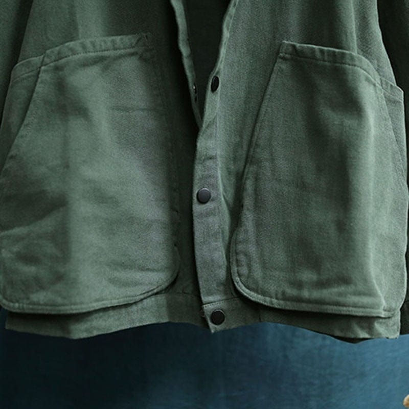 Buddhatrends Loose Turn-Down Collar Jacket