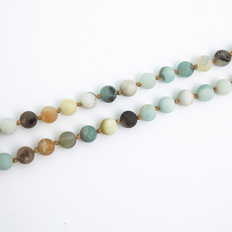 Buddhatrends Matte Amazonite 108 Mala Beads Set ready
