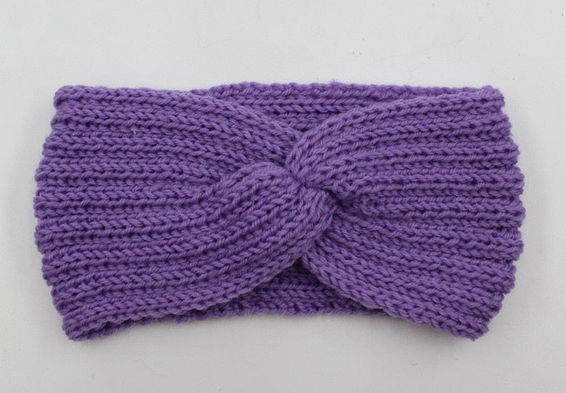 Buddhatrends Mauve Ear Knitted Knot Headband