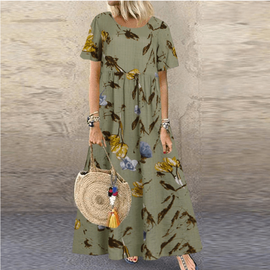 Buddhatrends Molana Bohemian Floral Printed Dress
