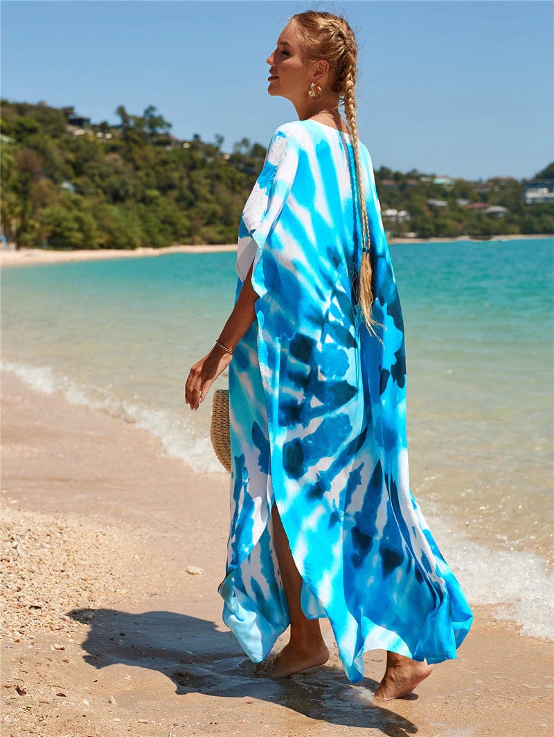 Buddhatrends Multicolor / One Size Haily V-Neck Tie Dye Print Dress