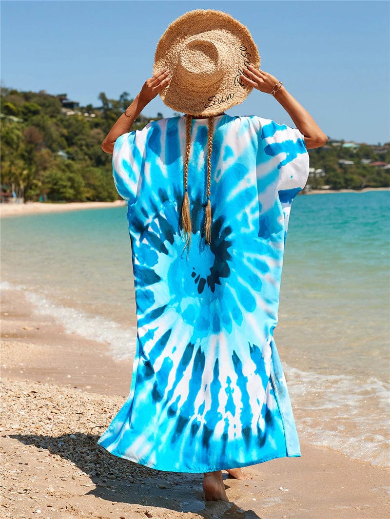 Buddhatrends Multicolor / One Size Haily V-Neck Tie Dye Print Dress