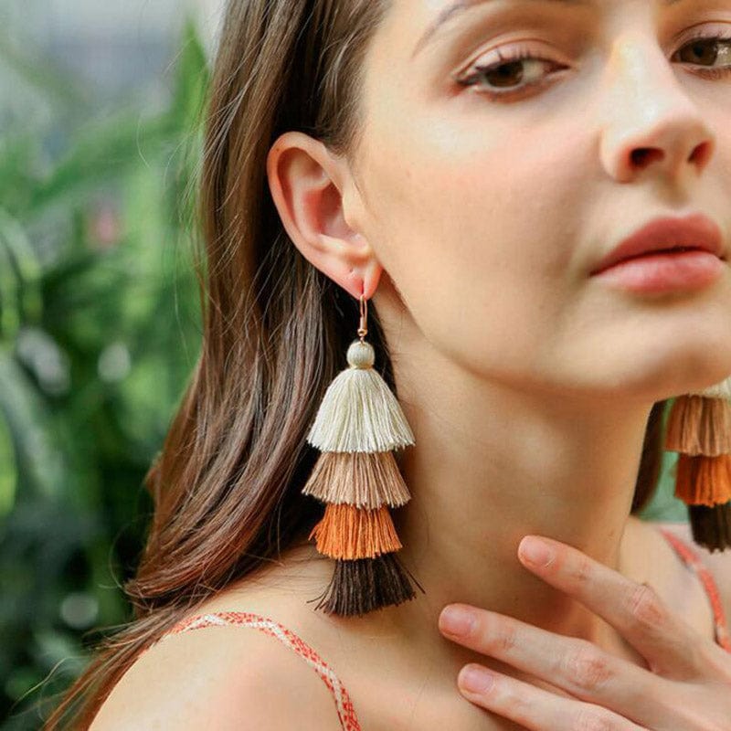 Buddhatrends Multilayer Bohemian Tassel Earrings