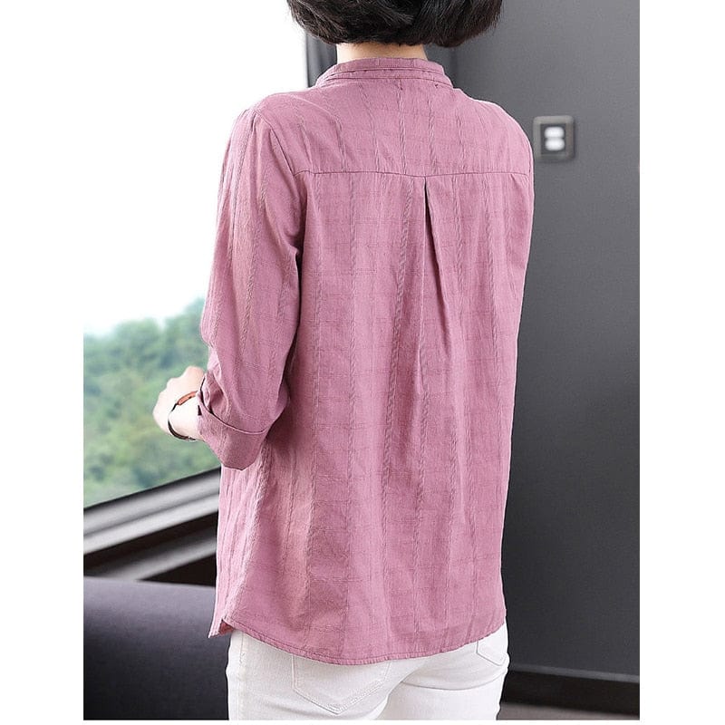Buddhatrends Narda Cotton Linen 3/4 Sleeve Top