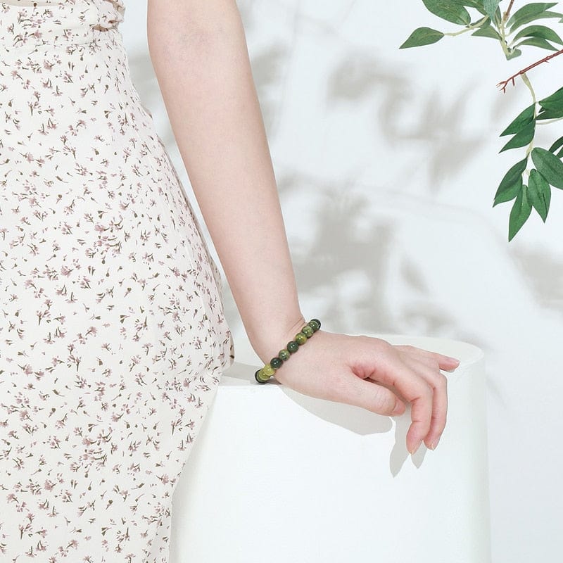 Buddhatrends Natural Stone Green Jades Bracelet