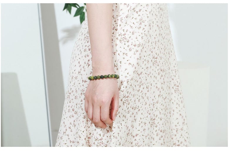 Buddhatrends Natural Stone Green Jades Bracelet