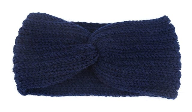 Buddhatrends Navy Ear Knitted Knot Headband
