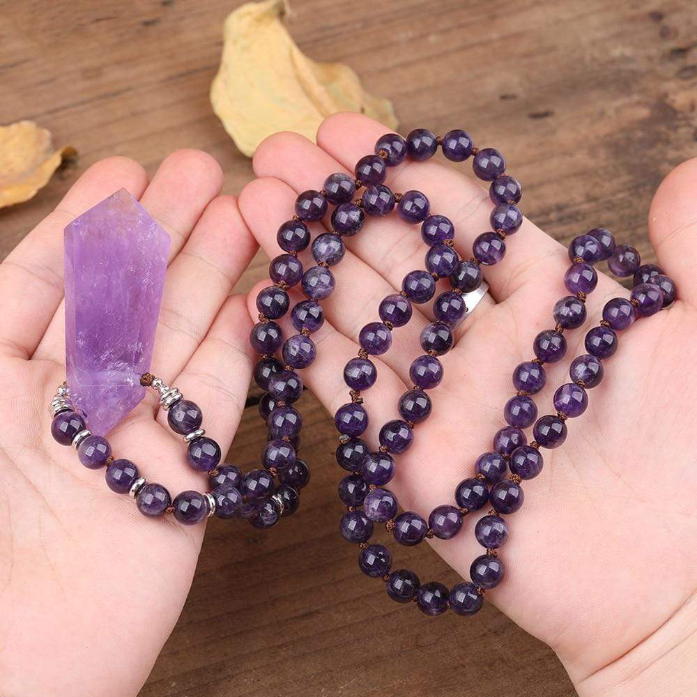 Buddhatrends Necklace Natural Purple Yoga Necklace