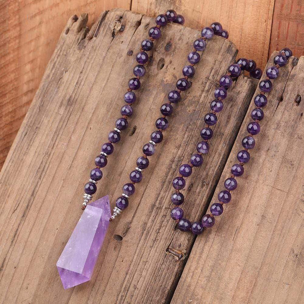 Buddhatrends Necklace Natural Purple Yoga Necklace