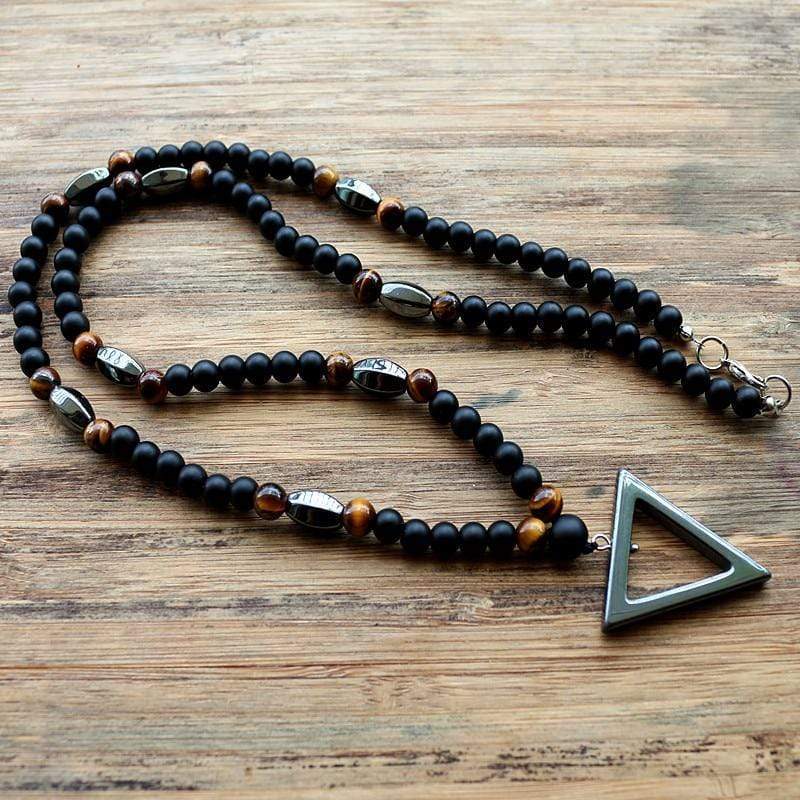 Buddhatrends Necklace Tiger Eye & Hematite Beaded Necklace