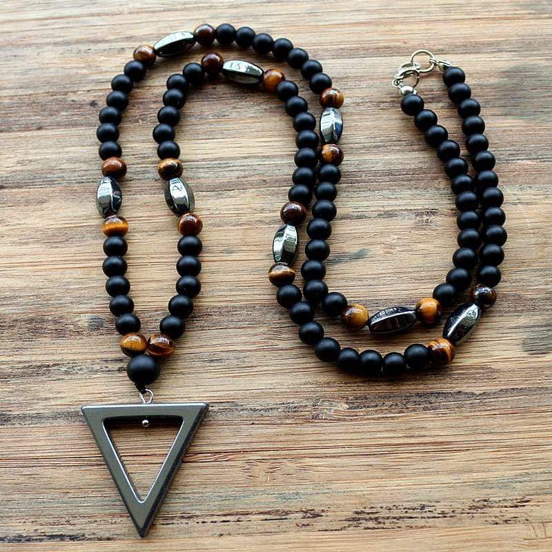Buddhatrends Necklace Tiger Eye & Hematite Beaded Necklace