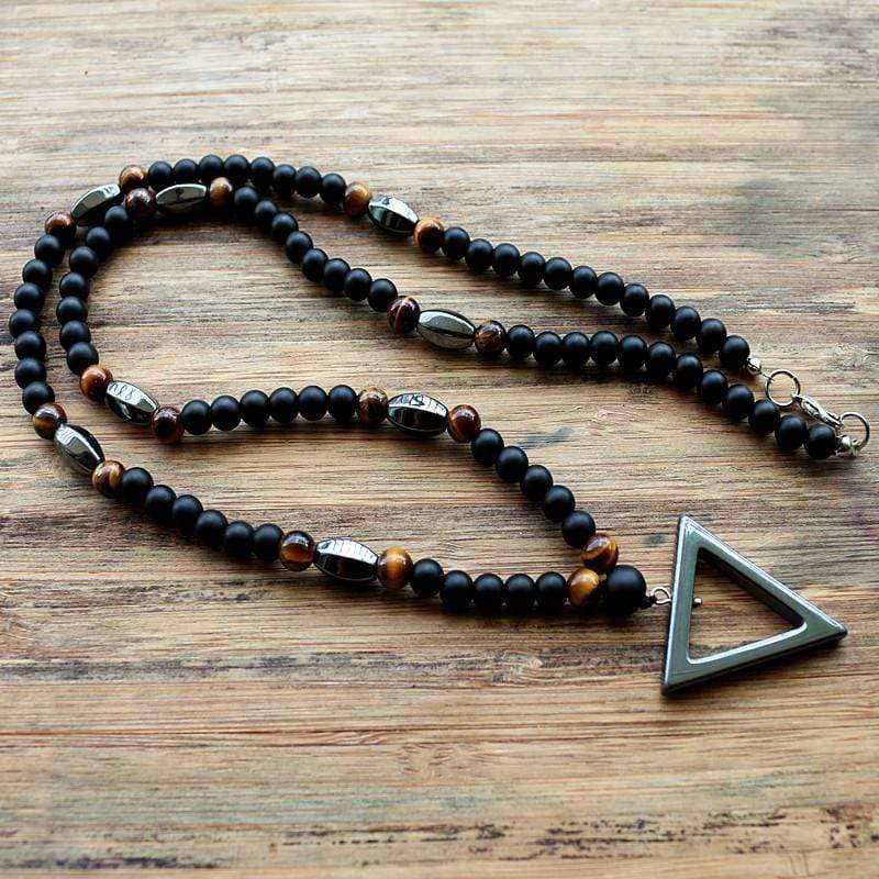 Buddhatrends Necklace Tiger Eye & Hematite Beaded Necklace