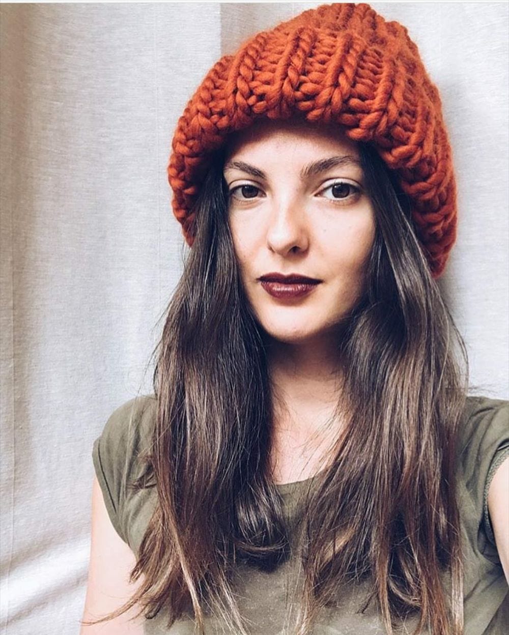 Buddhatrends Orange Winter Warm Knitted Hat