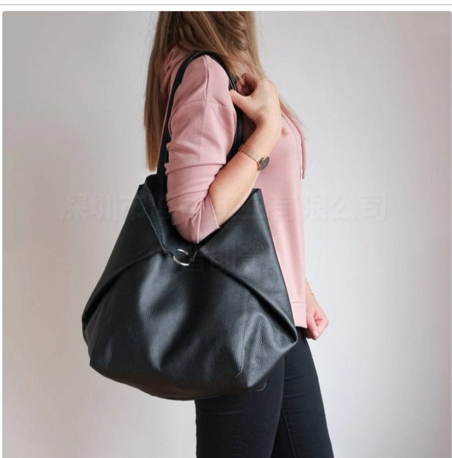 Buddhatrends Over Large Pu Leather Shoulder Bag