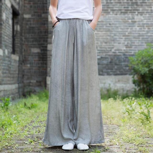 Buddhatrends Pants Gray / One Size Mikayla Wide Leg Pants