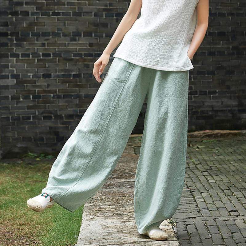 Buddhatrends Pants Sakura Wide Leg Linen Pants | Zen