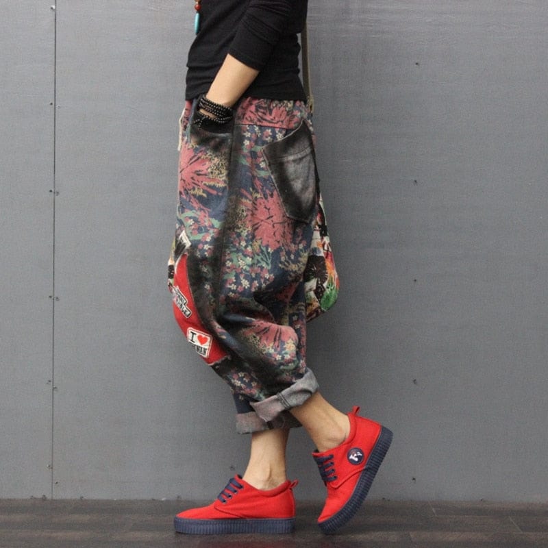 Buddhatrends Patchwork Hipster Harem Pants