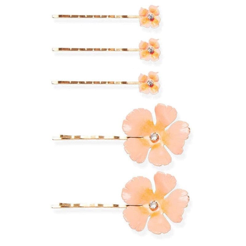 Buddhatrends pink Five Petals Flower Hairpin Set