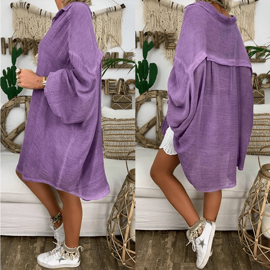Buddhatrends Purple / 5XL Peace Plus Size Oversized Shirt