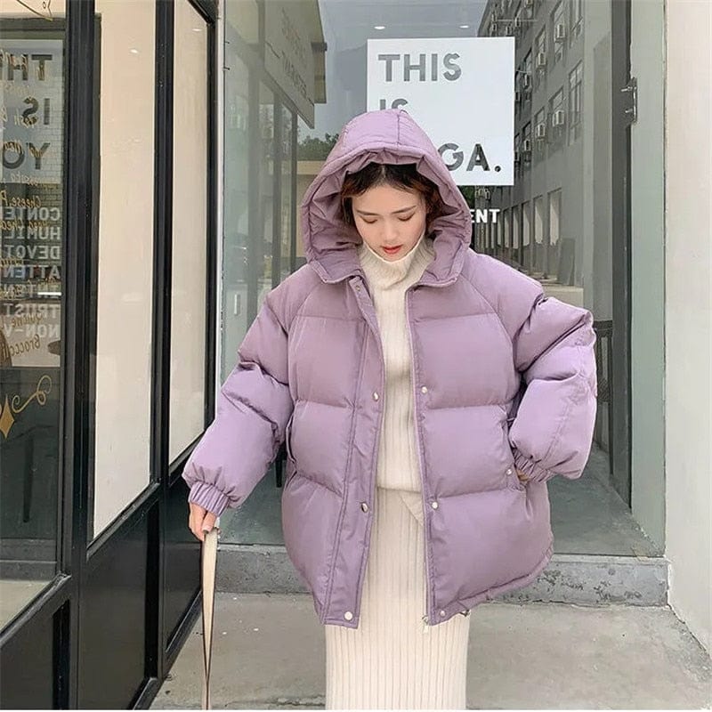 Buddhatrends Purple / XS Oversized Puffer Jacket