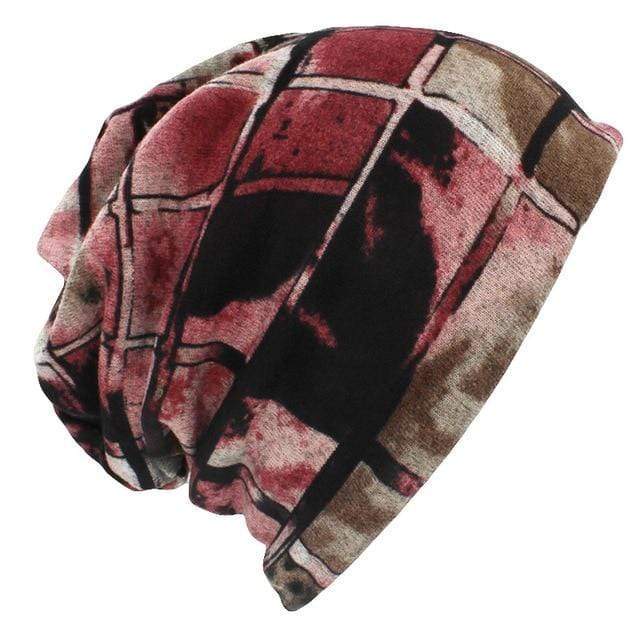 Buddhatrends Red Tie-dye Print Beanie Hats