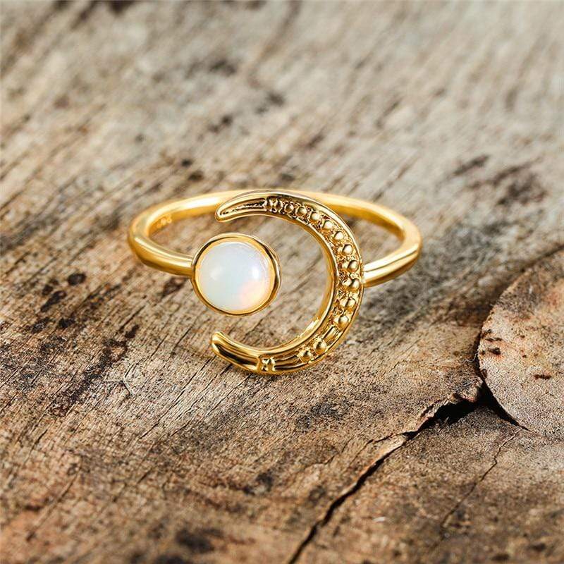 Buddhatrends Ring Moonstone Open Adjustable Ring