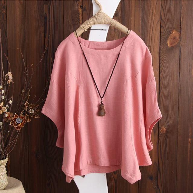 Buddhatrends S / Pink Elena Batwing Sleeve T-Shirt