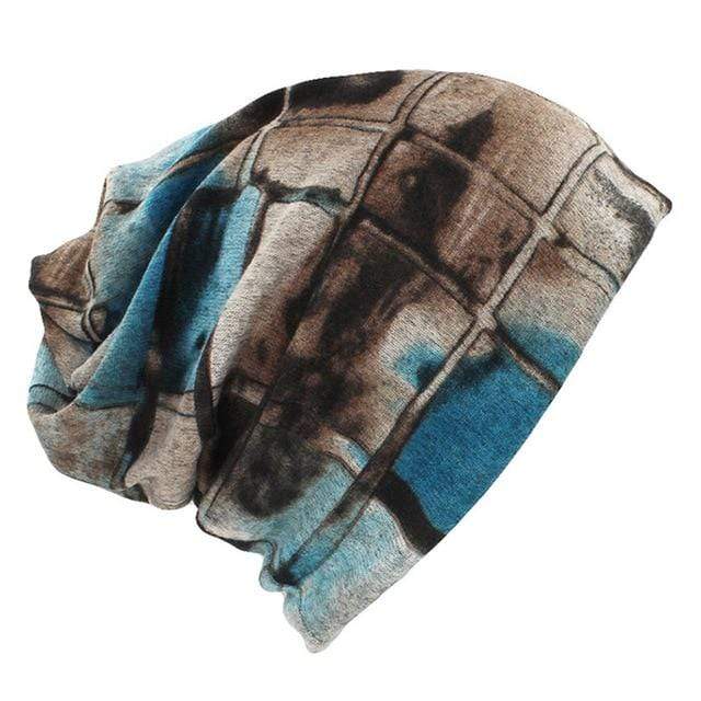 Buddhatrends Sky Blue Tie-dye Print Beanie Hats